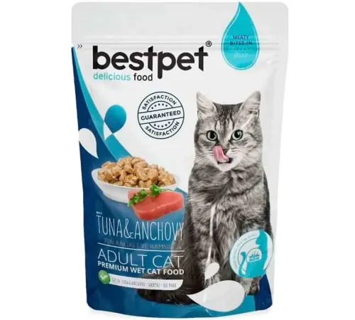 Bestpet Adult Cat (Тунец и анчоусы в желе), 85 г