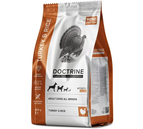 Doctrine Adult All Breeds (Индейка, рис), 800 г