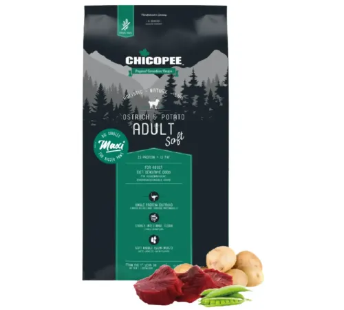 Chicopee HNL Soft Maxi Adult (Страус и картофель), 12 кг