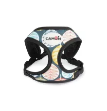 CAMON Шлея с принтом листья и поводком, 20-30 см/30-37 см+120 см