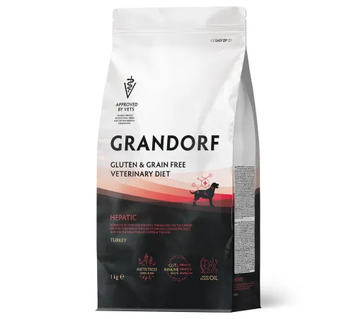 Grandorf Vet Dog Hepatic (Индейка), 1 кг
