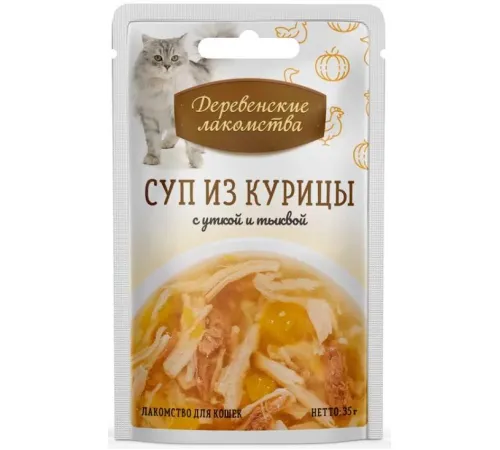 Деревенские лакомства Суп из курицы с уткой и тыквой, 35 г х 15 шт