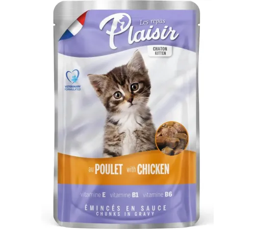 Plaisir Кусочки в соусе для котят (Курица), 100 г