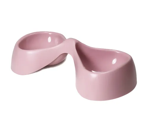 United Pets Миска двойная Bicio, 2х230 мл, розовая