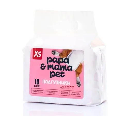 Papa&Mama Pet Подгузники для питомцев, XS(1,5-3кг) 10шт