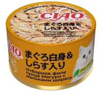 INABA CIAO can Тунец Магуро и мальки ширасу, 85 г