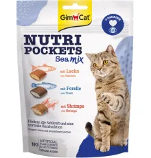 Gimcat Лакомство Nutri Pockets Морской Микс (Лосось, форель, креветки), 150 г