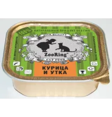 ZooRing Паштет Курица и утка для кошек, 100 г х 16 шт