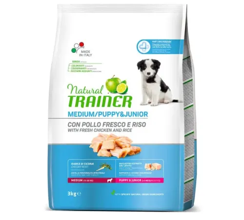 Trainer Natural Puppy&Junior Medium (Курица) 12 кг