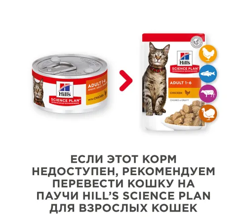 Hill's Science Plan Влажный корм для кошек для поддержания жизненной энергии и иммунитета (курица) 82 г