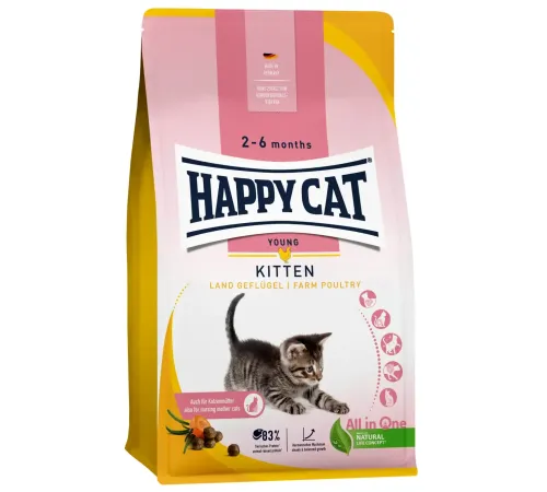 Happy Cat Kitten (Птица) 4 кг