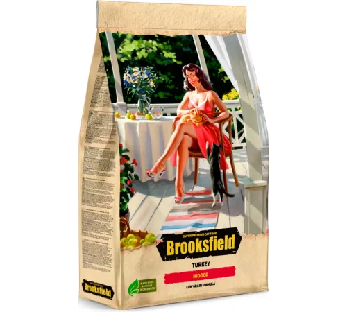 Brooksfield Low Grain Adult Cat Indoor (Индейка) 400 г