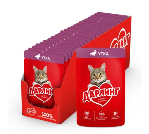 Дарлинг Консервы для кошек (Утка в подливе), 75 г