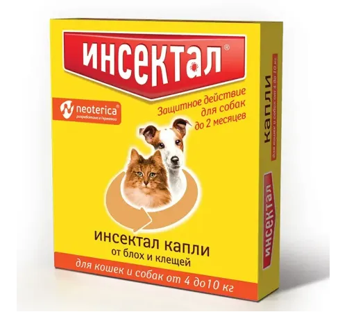 Экопром Инсектал капли для собак от 4 до 10 кг 0,8 мл