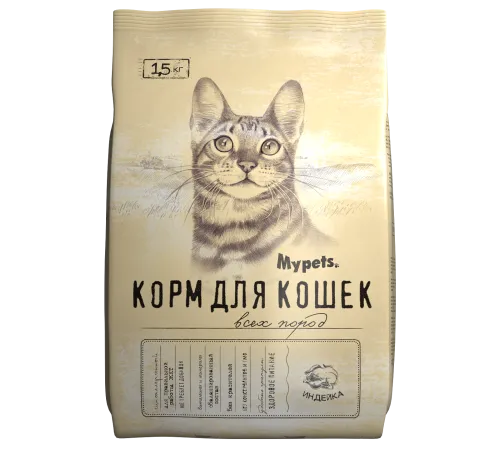 Mypets для кошек всех пород (Индейка), 1,5 кг