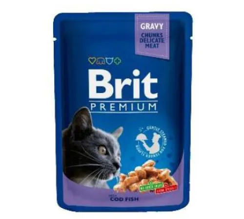 Brit Premium Cat Pouches with Cod Fish 100 г х 10 шт