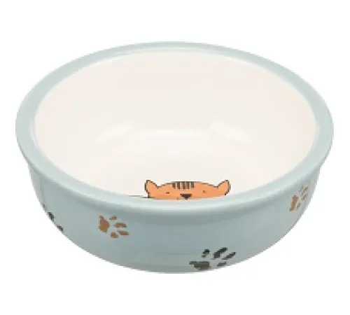 JollyPaw Миска для кошек с рисунком, 0,35 л/13 см, голубой