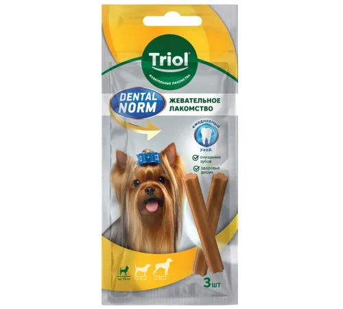 Triol DENTAL NORM Палочки жевательные для собак мелких пород, 45 г (3 шт/уп)