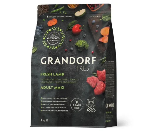Grandorf Fresh Adult Maxi (Ягненок и батат), 3 кг