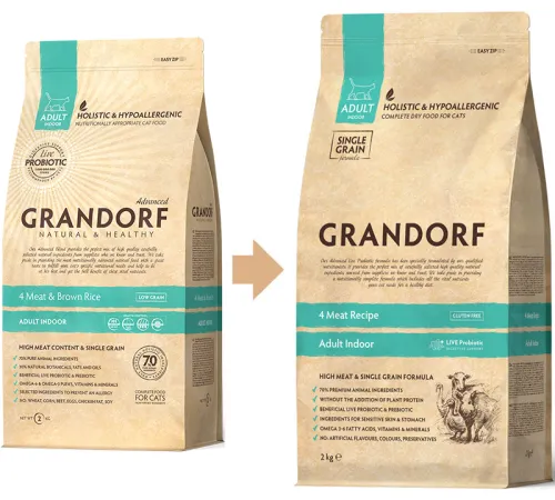 Grandorf Probiotics Adult Indoor (4 вида мяса), 400 г срок до 16.06.2026 г