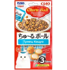 INABA CIAO Churu Ball Лакомство-топпинг Тунец Кацуо, 10 г х 3 шт