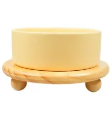 Mr.Kranch Миска на бамбуковой подставке Bamboo, желтая, 850 мл