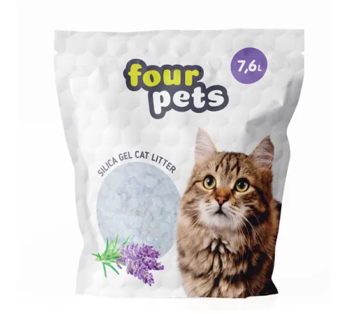 FOUR PETS силикагелевый наполнитель (Лаванда), 7,6 л