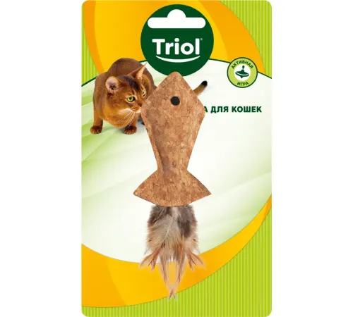 Triol Игрушка для кошек Рыбка с перьями, 13,5 см