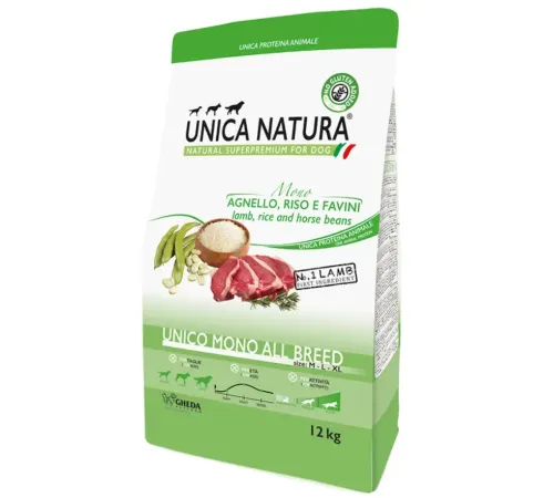Unica Natura Mono All breed Dog (Ягненок), 12 кг