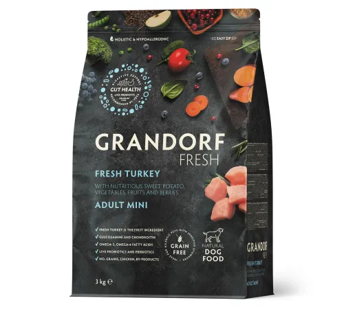 Grandorf Fresh Adult Mini (Индейка и батат), 3 кг