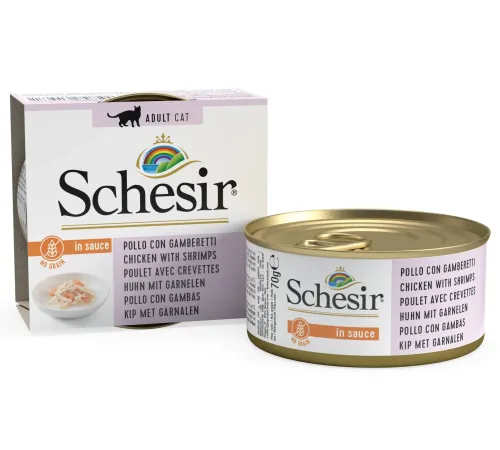 Schesir Chicken Shrimps (Курица и креветки в соусе), 70 г