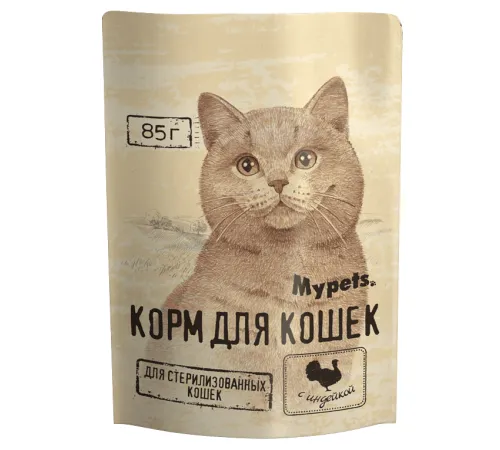 Mypets для стерилизованных кошек (Индейка), 85 г