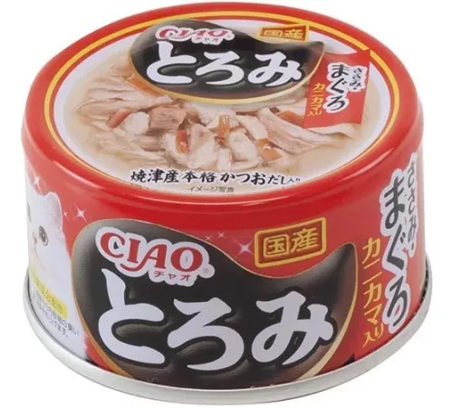 INABA CIAO Toromi Куриное филе и тунец Магуро с сурими, 80 г