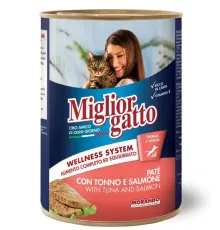 Miglior Gatto Паштет с лососем и тунцом (консервы), 400 г