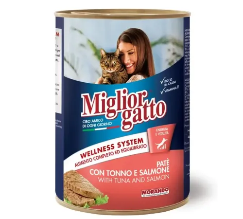 Miglior Gatto Паштет с лососем и тунцом (консервы), 400 г