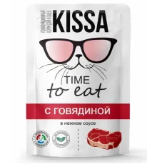 Kissa Пауч для кошек (Говядина в соусе), 75 г