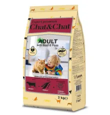 Chat&Chat Expert Adult Cat (Говядина и горох), 2 кг