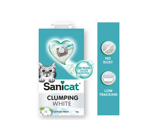 Sanicat Clumping White Cotton Fresh, 10 л