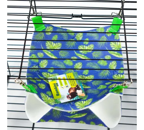 Bambini Pets Гамак подвесной двухуровневый для грызунов и хорьков, 23*23*6 см