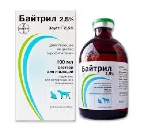 Bayer Байтрил 2,5% (Энрофлоксацин) 100 мл