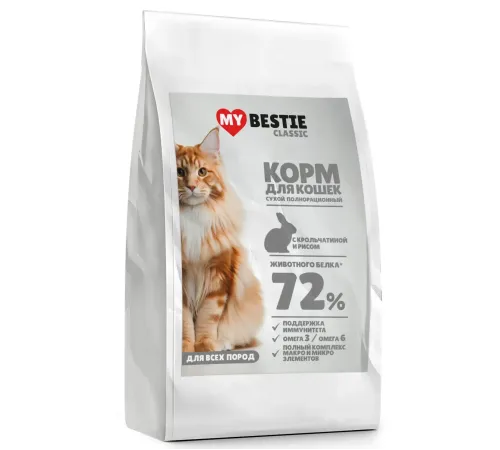 MyBestie Classic для кошек (Крольчатина, рис), 330 г