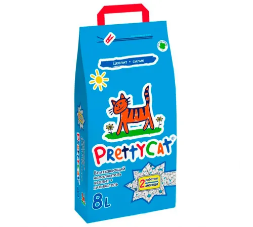 PrettyCat Наполнитель глиняный с део-кристаллами Naturel, 4 кг (8 л)