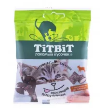 ТИТБИТ Хрустящие подушечки для кошек с паштетом из ягненка, 30 г