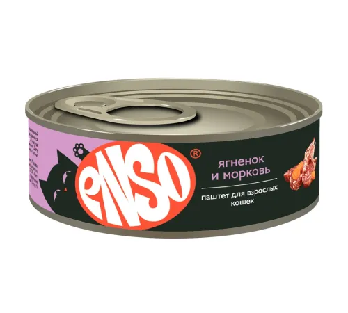 ENSO Консервы для кошек (Ягненок, морковь), 100 г