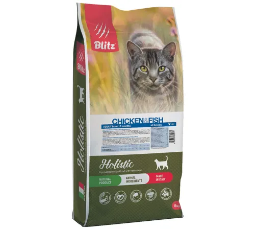 BLITZ Holistic LG Adult Cat (Курица, рыба) 5 кг