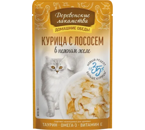 Деревенские лакомства Курица с лососем в нежном желе, 70 г