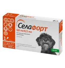 KRKA Селафорт для собак 5,1 - 10 кг (1 пипетка) 60 мг/0,5 мл