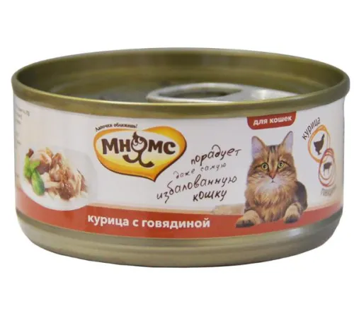 Мнямс Консервы Курица с говядиной в нежном желе, 70 г