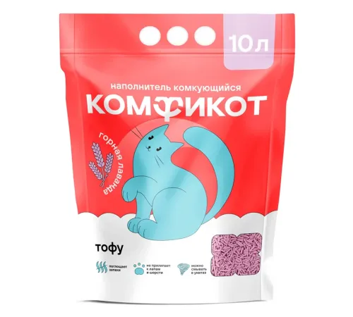 Комфикот Наполнитель Тофу (Лаванда), 10 л (4,6 кг)
