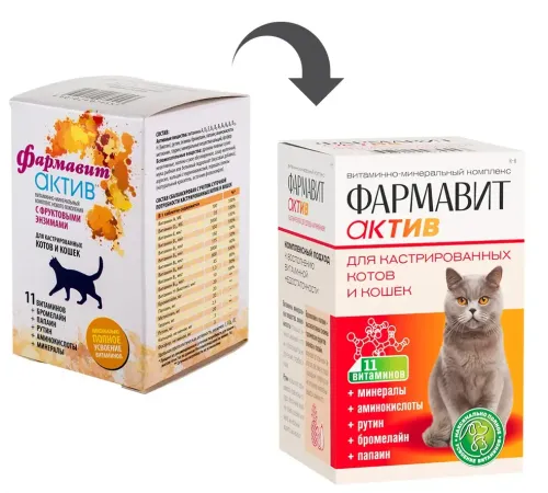 Фармавит Актив для кастрированных котов и кошек 60 таб.